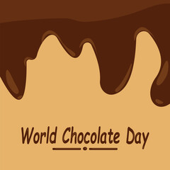 world chocolate day vector illustration with melting chocolate