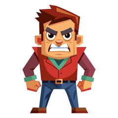 A cartoon of a angry man
