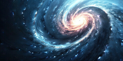A swirling galaxy spins out into the cosmos, its spiral arms a testament to the universe's ancient history