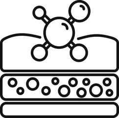 Laboratory chemical reaction icon in black and white for scientific equipment vector illustration and educational test tubes process analysis