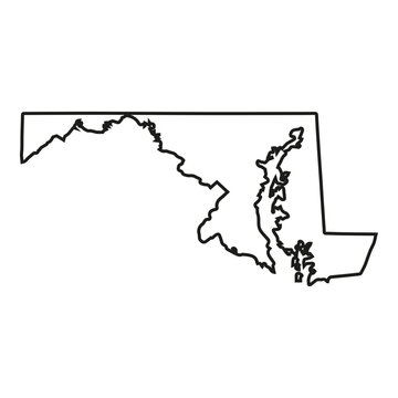 recommend clip art: White solid outline of the state of Maryland