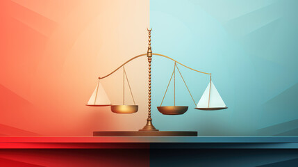 generated Illustration antique scales of justice.