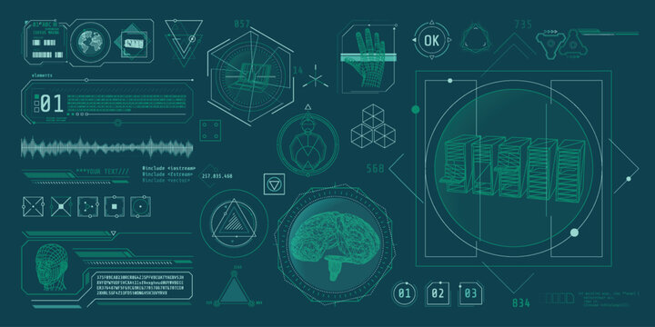 HUD interface design for decoding big data.