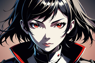 Young girl with cute hair in the style of realistic lighting kawaii