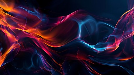 Abstract painting. Colorful smoke, blue, orange, red and purple.