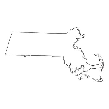 recommend clip art: White solid outline of the state of Massachusetts