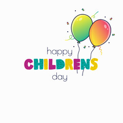 Happy children's day Creative greeting card Holiday phrase. Hand drawn vector lettering of children's day celebration.