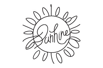 Vector illustration. The inscription Sunshine . Idea for website design, T-shirts, postcards