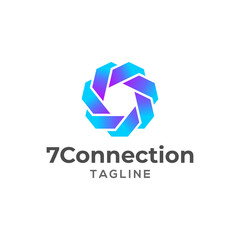 Abstract circle logo vector, Creative dynamic round logotype, Connection symbol