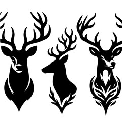 Deer Antlers Silhouette ,silhouette of a deer