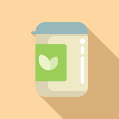 Flat design vector of a smartphone with a green leaf app icon, symbolizing ecofriendly technology