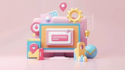 Colorful digital workspace showcasing creativity and productivity tools