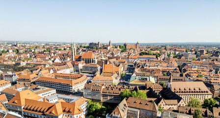 Fototapeta premium Panoama Nürnberg mit Blick auf die Nürnberger Burg
