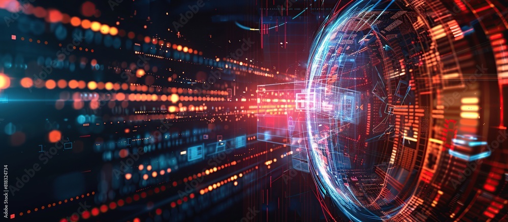 Poster abstract global technology concept business background. connection lines earth globe 3d illustration