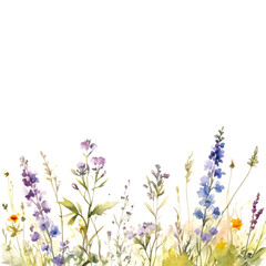 Naklejka premium Watercolor flowers. Colorful illustration.