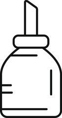 Simple line illustration of a dropper bottle, typically used for medical and laboratory purposes