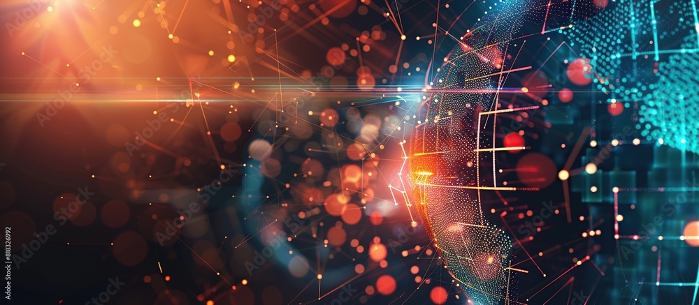Aufkleber global technology concept abstract background. 3d illustration digital globe.