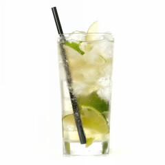 Fototapeta premium Mojito, Caipirinha Cocktail. Isolated on White Background