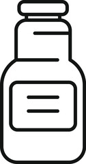 Minimalistic and modern medicine bottle line icon in simple, clean, and editable design for pharmaceutical and healthcare illustrations