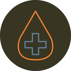 Blood Donation Line Two Color Circle Icon