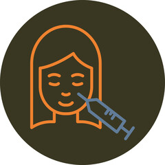 Laser Trearment Line Two Color Circle IconH