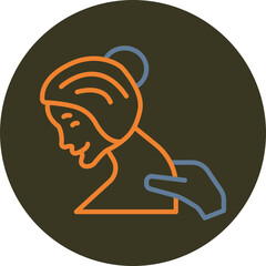 Body Massage Line Two Color Circle Icon