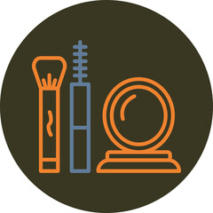 Mak Up Line Two Color Circle Icon