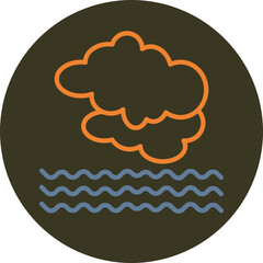 Mist Line Two Color Circle Icon