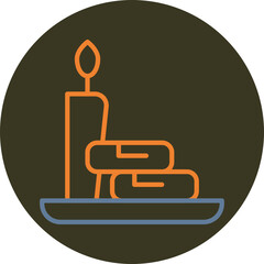 Spa Line Two Color Circle Icon