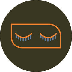 Eyelashes Line Two Color Circle Icon