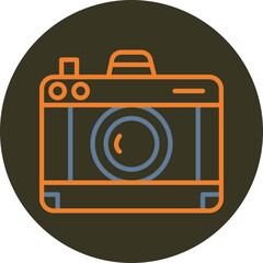 Camera Line Two Color Circle Icon