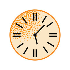 Set watch. Cartoon analog and modern timepieces. Digital interior chronometers. Retro alarm clock bright colours, modern design. Vector illustration isolated on background