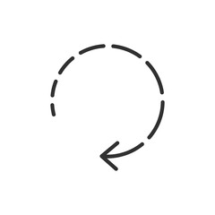 Circular arrow, linear icon. Line with editable stroke