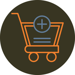 Fototapeta premium Add To Basket Line Two Color Circle Icon