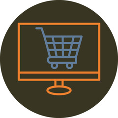 Buy Online Line Two Color Circle Icon
