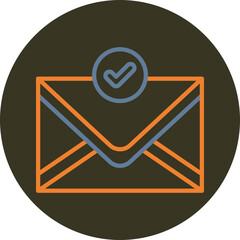 Email Line Two Color Circle Icon