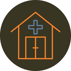 Obraz premium Emergency Room Line Two Color Circle Icon