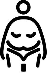 Nutrition healthy food, detox diet icon. Obesity Symbol isolated on white background.  Editable strokes. Vector outline graphics 
