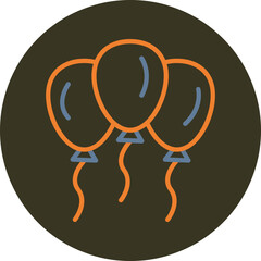 Ballon Line Two Color Circle Icon