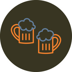 Beer Line Two Color Circle Icon