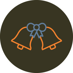 Bell Line Two Color Circle Icon