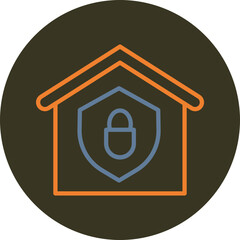 Security Line Two Color Circle Icon