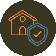 Property Insurance Line Two Color Circle Icon