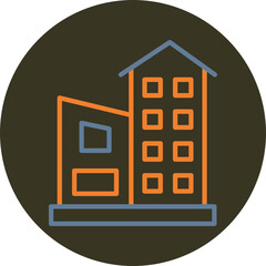 Residential Line Two Color Circle Icon