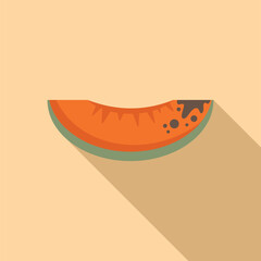 Flat design vector of a juicy watermelon slice on a warm beige background