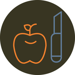 Healthy Eating Line Two Color Circle Icon