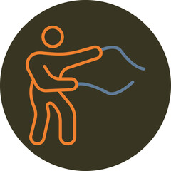 Battle Rope Line Two Color Circle Icon