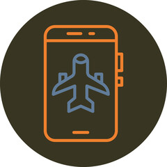 Flight Mode Line Two Color Circle Icon