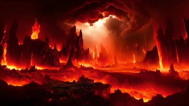 Fiery Inferno Landscape