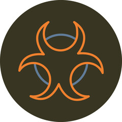 Biohazard Line Two Color Circle Icon